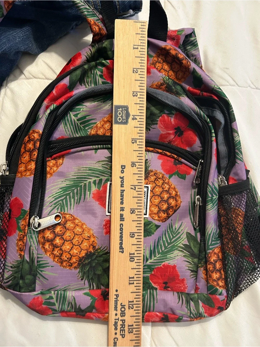 Hawaiian Pineapple Print Mini Backpack - Purple - Picture 9 of 9